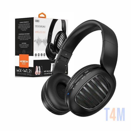 Auriculares Inalámbricos Moxom MX-WL21 con luz LED Negro